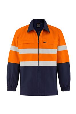 HI VIS 100% COTTON DRILL SAFETY JACKET WITH REFLECTIVE TWO TONE