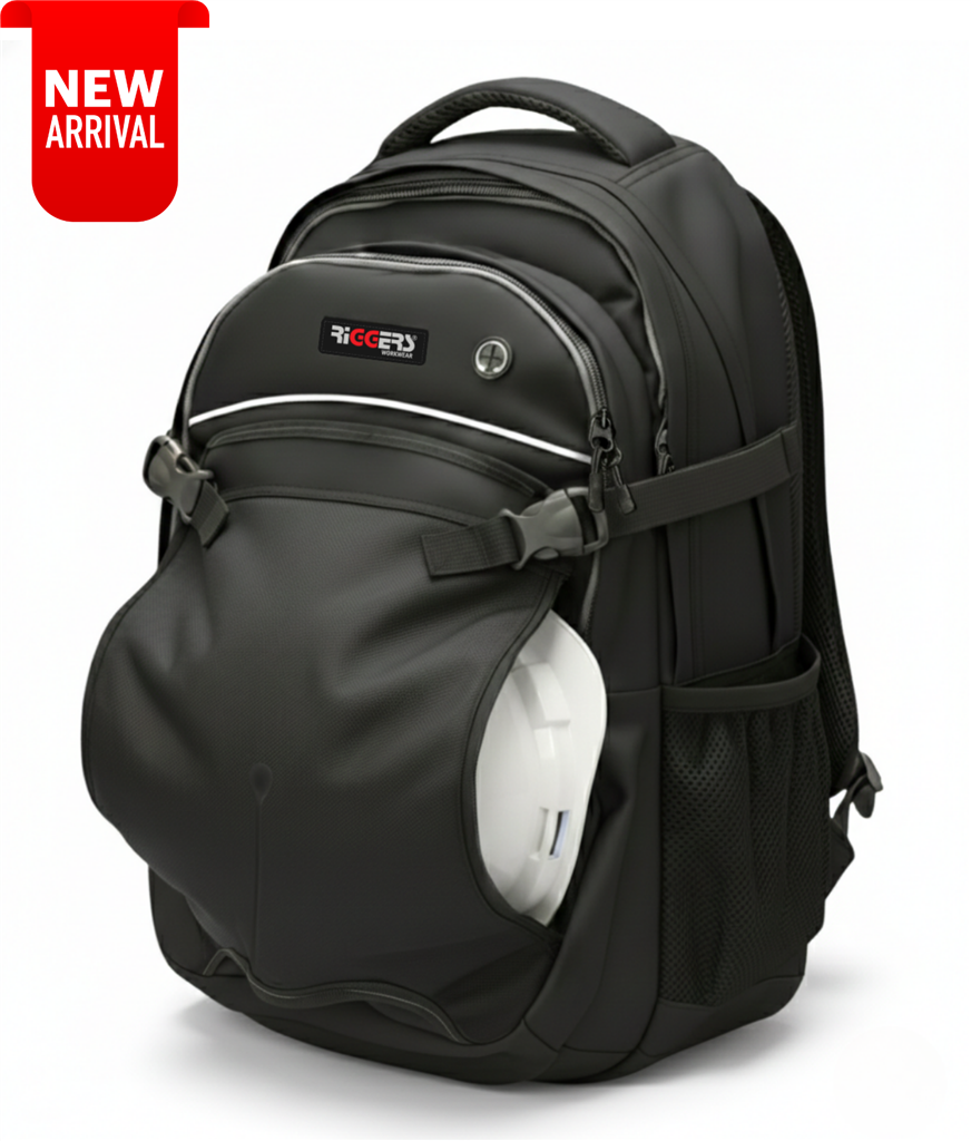 RIGGERS WATER RESISTANT BACKPACK WITH HARD HAT FLAP
