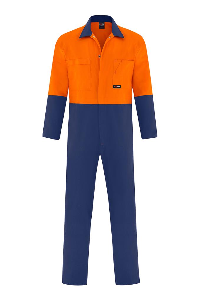 HI VIS HEAVY WEIGHT 100% COTTON DRILL OVERALL TWO TONE