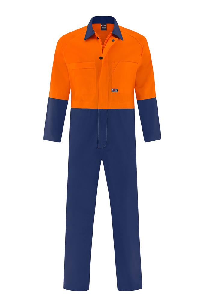 HI VIS LIGHT WEIGHT 100% COTTON DRILL OVERALL TWO TONE