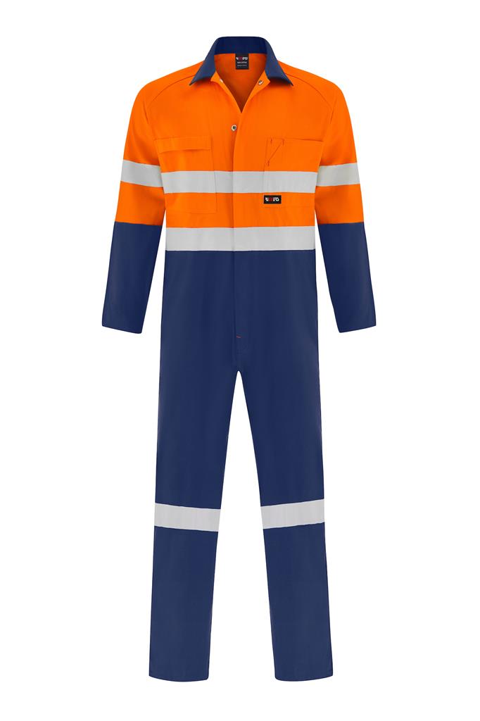 HI VIS HEAVY WEIGHT 100% COTTON DRILL OVERALL WITH REFLECTIVE TWO TONE