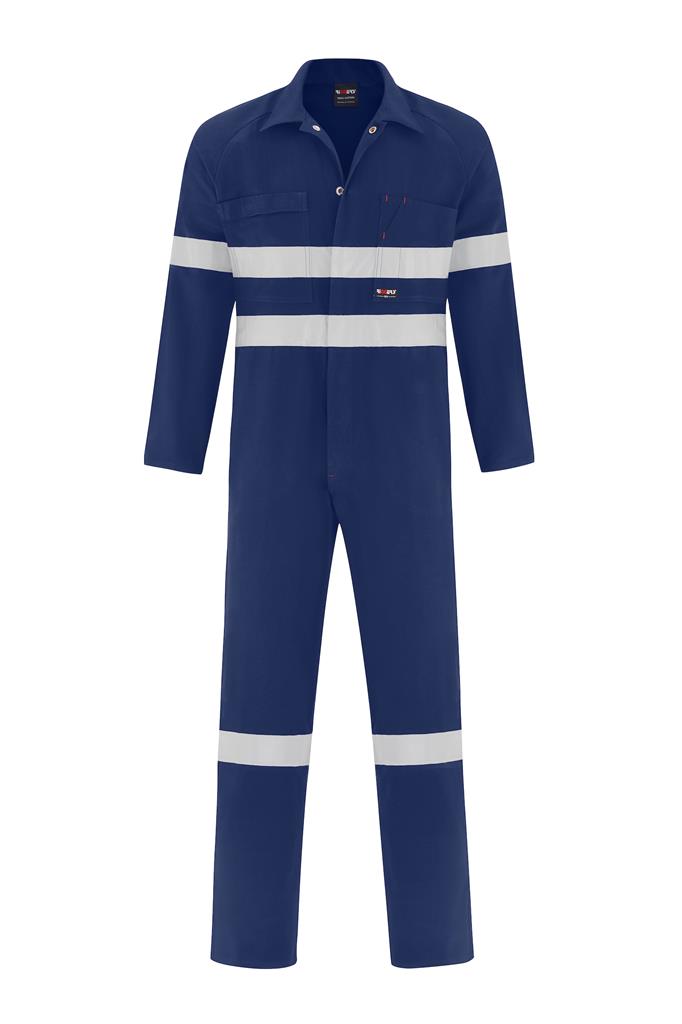 LIGHT WEIGHT 100% COTTON DRILL OVERALL WITH REFLECTIVE