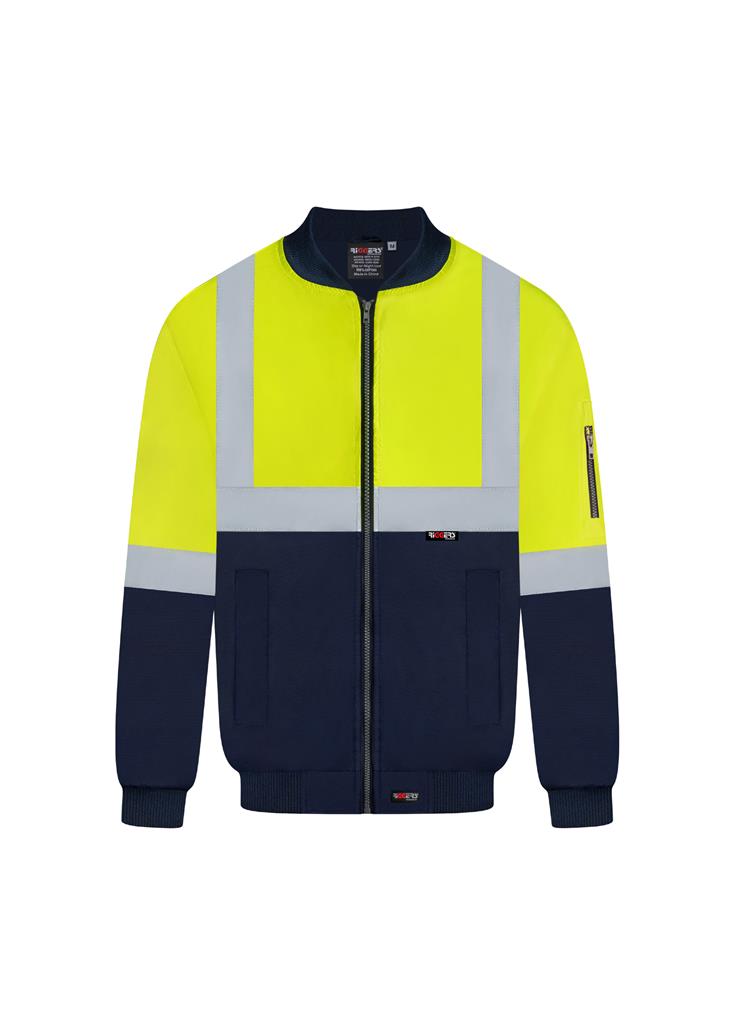 RIGGERS POLYESTER PU COATED FLYING JACKET WITH HOOD AND REFLECTIVE TWO TONE