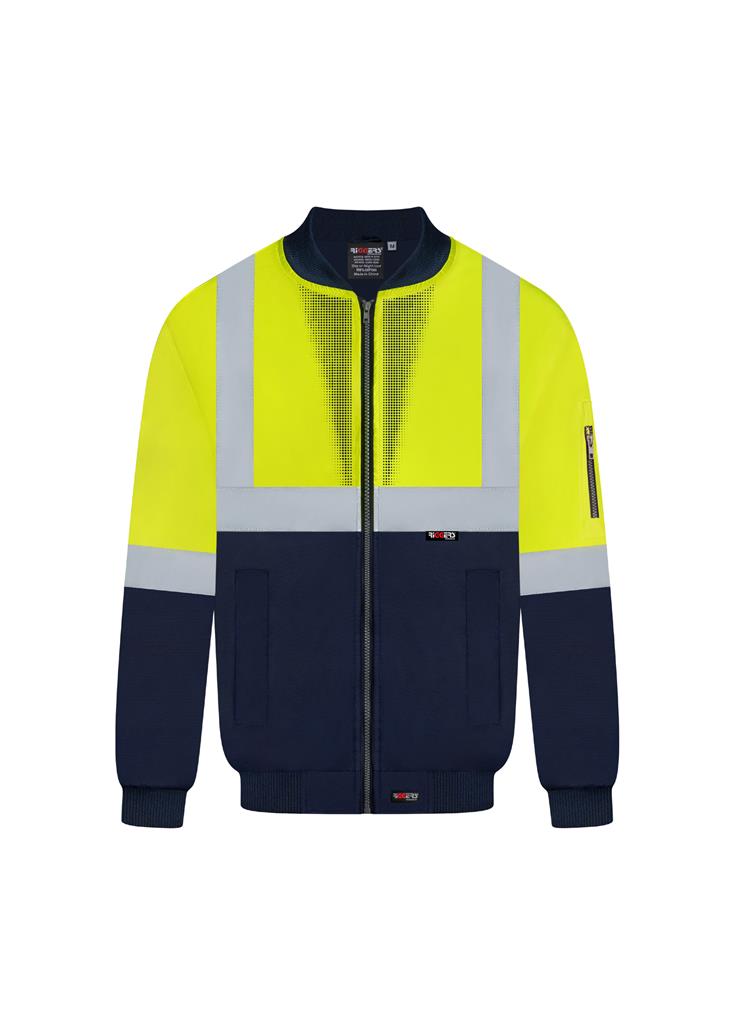RIGGERS POLYESTER PU COATED FLYING JACKET WITH HOOD AND REFLECTIVE TWO TONE