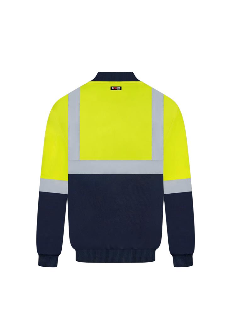 RIGGERS POLYESTER PU COATED FLYING JACKET WITH HOOD AND REFLECTIVE TWO TONE