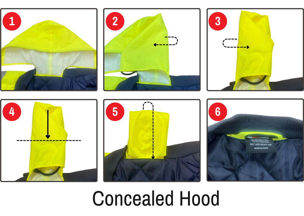 RIGGERS POLYESTER PU COATED FLYING JACKET WITH HOOD AND REFLECTIVE TWO TONE