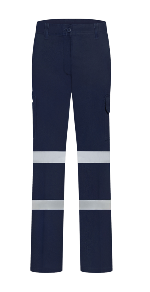 LADIES LIGHT WEIGHT 100% COTTON TROUSERS WITH DOUBLE REFLECTIVE