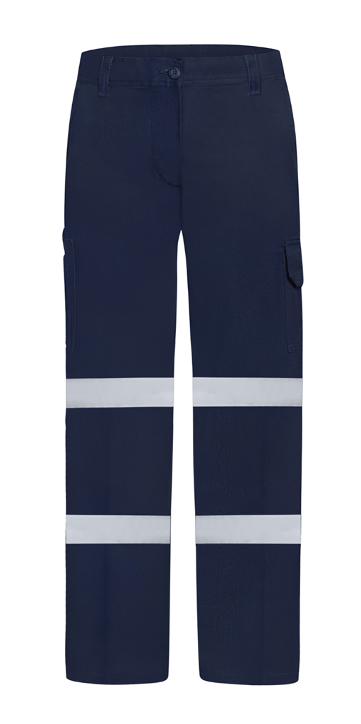 LADIES LIGHT WEIGHT 100% COTTON TROUSERS WITH DOUBLE REFLECTIVE
