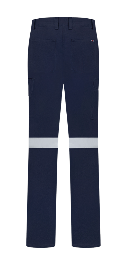 LADIES LIGHT WEIGHT 100% COTTON DRILL TROUSERS WITH REFLECTIVE
