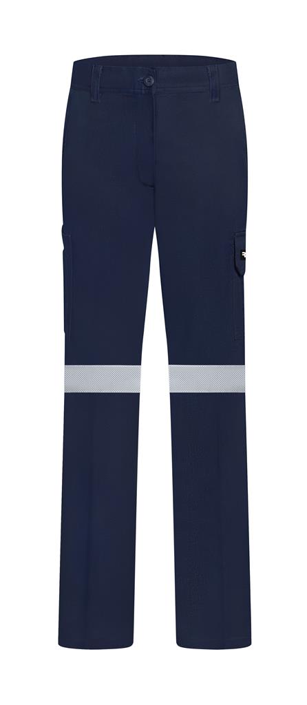 RIGGERS LADIES HEAVY WEIGHT 100% COTTON DRILL TROUSERS WITH PERFORATED REFLECTIVE AND CROTCH GUSSET