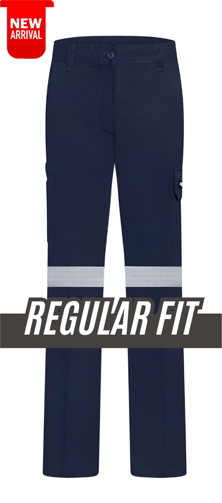 RIGGERS LADIES HEAVY WEIGHT 100% COTTON DRILL TROUSERS WITH PERFORATED REFLECTIVE AND CROTCH GUSSET