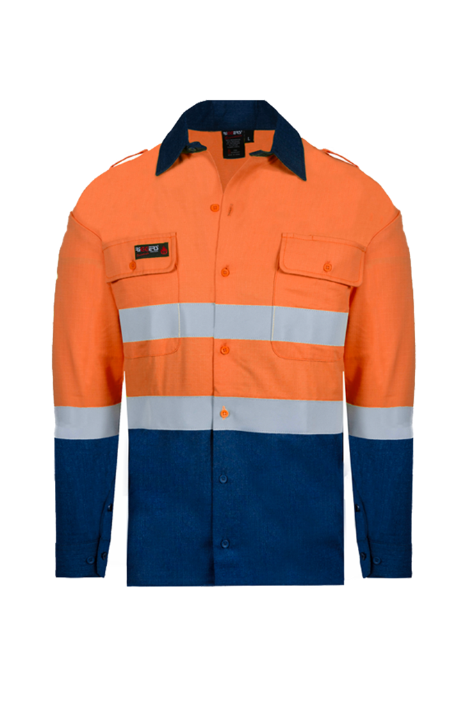 RIGGERS INHERENT FIRE RETARDANT HRC2 SHIRT WITH FR REFLECTIVE TWO TONE