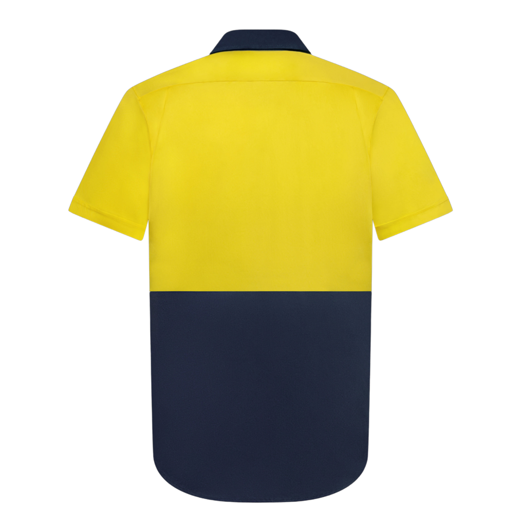 HI VIS SHORT SLEEVE 100% COTTON DRILL SHIRT TWO TONE