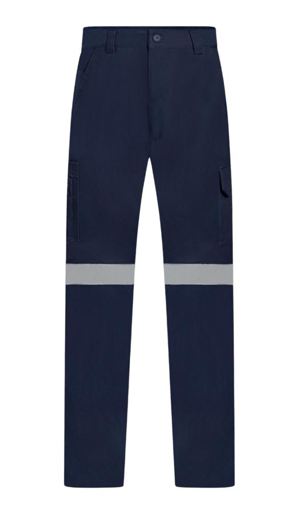 LIGHT WEIGHT 100% COTTON DRILL CARGO TROUSERS WITH REFLECTIVE