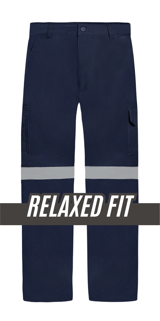 LIGHT WEIGHT 100% COTTON DRILL CARGO TROUSERS WITH REFLECTIVE