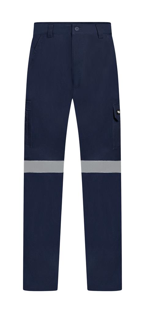 RIGGERS LIGHT WEIGHT 100% COTTON DRILL CARGO TROUSERS WITH PERFORATED REFLECTIVE AND CROTCH GUSSET
