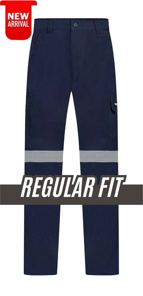 RIGGERS HEAVY WEIGHT 100% COTTON DRILL CARGO TROUSERS WITH PERFORATED REFLECTIVE AND CROTCH GUSSET