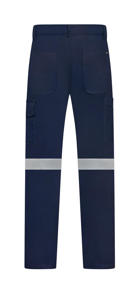 RIGGERS HEAVY WEIGHT 100% COTTON DRILL CARGO TROUSERS WITH PERFORATED REFLECTIVE AND CROTCH GUSSET
