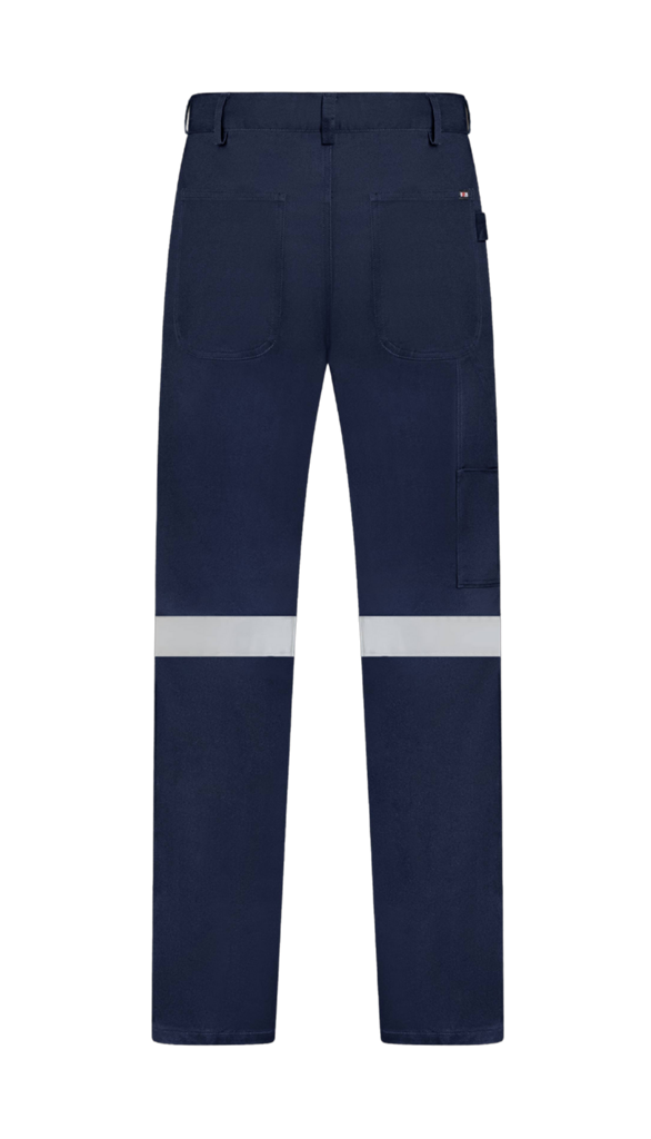 HEAVY WEIGHT 100% COTTON DRILL TROUSERS WITH REFLECTIVE