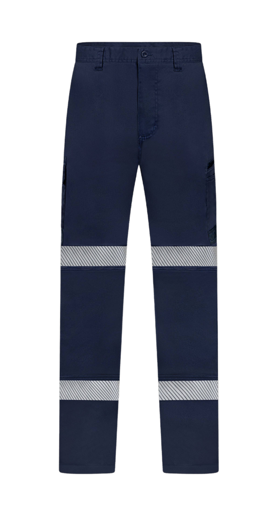 RIGGERS MID-WEIGHT STRETCH CARGO TROUSERS WITH BIOMOTION REFLECTIVE TAPE NAVY