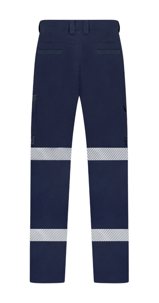 RIGGERS MID-WEIGHT STRETCH CARGO TROUSERS WITH BIOMOTION REFLECTIVE TAPE NAVY