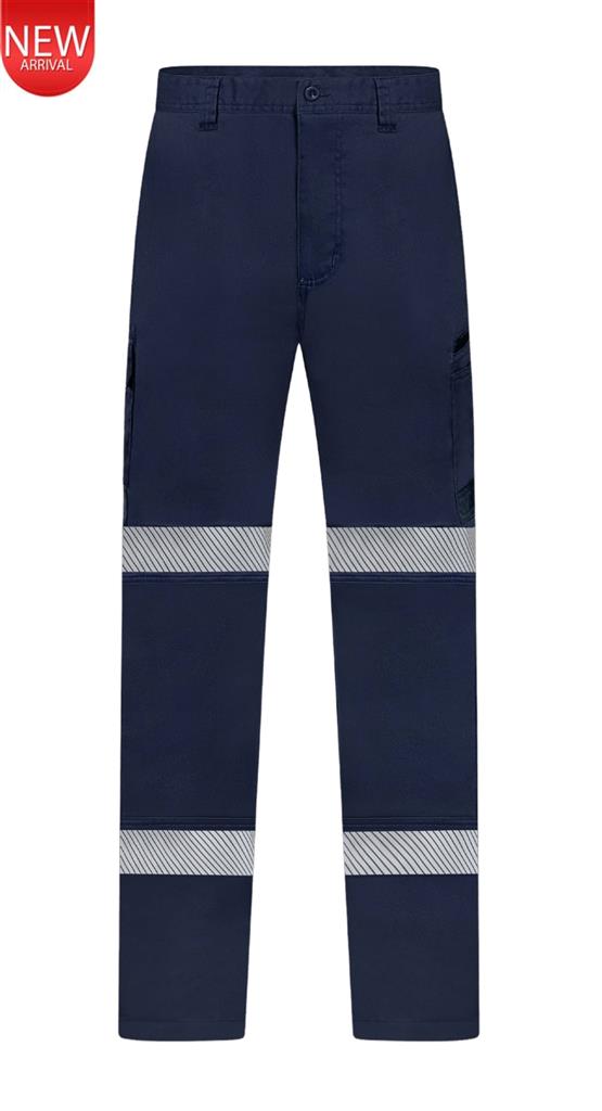 RIGGERS MID-WEIGHT STRETCH CARGO TROUSERS WITH BIOMOTION REFLECTIVE TAPE NAVY
