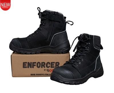 RIGGERS ENFORCER LACE UP SIDE ZIP TPU OUTSOLE SAFETY BOOT STEEL CAP