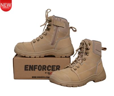 RIGGERS ENFORCER LACE UP SIDE ZIP TPU OUTSOLE SAFETY BOOT STEEL CAP