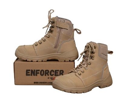 RIGGERS ENFORCER LACE UP SIDE ZIP TPU OUTSOLE UNISEX SAFETY BOOT STEEL CAP