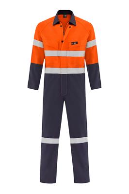 INDURA ULTRASOFT FIRE RETARDANT HI VIS HRC2 OVERALL WITH FR REFLECTIVE TWO TONE
