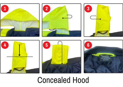 RIGGERS POLYESTER PU COATED FLYING JACKET WITH HOOD TWO TONE