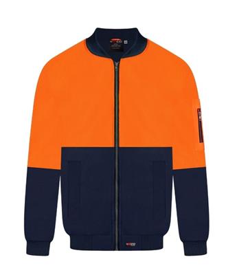 HI VIS POLYESTER PU COATED FLYING JACKET TWO TONE