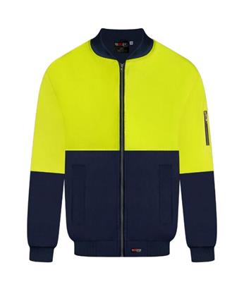 HI VIS POLYESTER PU COATED FLYING JACKET TWO TONE