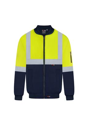 RIGGERS POLYESTER PU COATED FLYING JACKET WITH HOOD AND REFLECTIVE TWO TONE