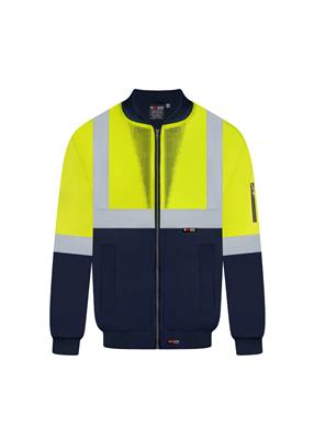RIGGERS POLYESTER PU COATED FLYING JACKET WITH HOOD AND REFLECTIVE TWO TONE