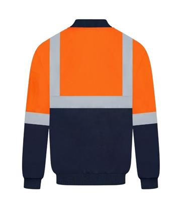 HI VIS POLYESTER PU COATED FLYING JACKET WITH REFLECTIVE TWO TONE