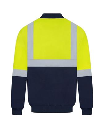 HI VIS POLYESTER PU COATED FLYING JACKET WITH REFLECTIVE TWO TONE
