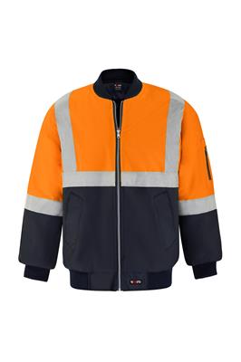 HI VIS POLYESTER PU COATED FLYING JACKET WITH REFLECTIVE TWO TONE