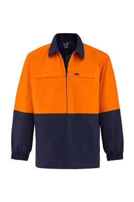 HI VIS 100% COTTON DRILL SAFETY JACKET TWO TONE
