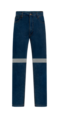 STRETCH DENIM JEANS WITH REFLECTIVE