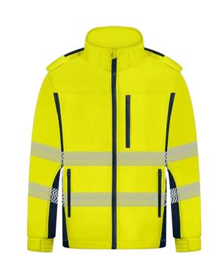 RIGGERS HIVIS SOFT SHELL QUILTED JACKET WITH BIOMOTION REFLECTIVE TAPE TWO TONE
