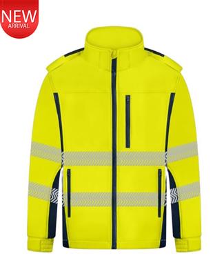 RIGGERS HIVIS SOFT SHELL QUILTED JACKET WITH BIOMOTION REFLECTIVE TAPE TWO TONE