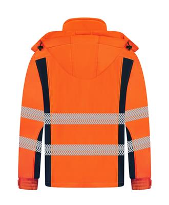 HI VIS SOFT SHELL JACKET WITH BIOMOTION REFLECTIVE TAPE TWO TONE