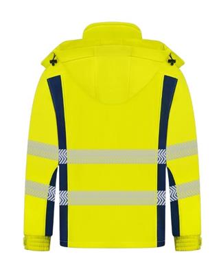 HI VIS SOFT SHELL JACKET WITH BIOMOTION REFLECTIVE TAPE TWO TONE
