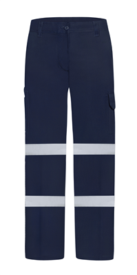 LADIES LIGHT WEIGHT 100% COTTON TROUSERS WITH DOUBLE REFLECTIVE