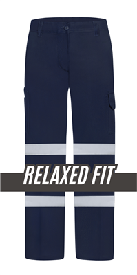 LADIES LIGHT WEIGHT 100% COTTON TROUSERS WITH DOUBLE REFLECTIVE