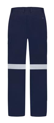 LADIES LIGHT WEIGHT 100% COTTON DRILL TROUSERS WITH REFLECTIVE