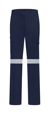 RIGGERS LADIES HEAVY WEIGHT 100% COTTON DRILL TROUSERS WITH PERFORATED REFLECTIVE AND CROTCH GUSSET