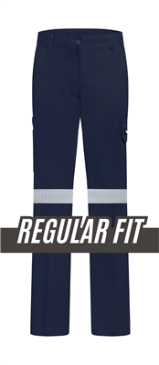 RIGGERS LADIES HEAVY WEIGHT 100% COTTON DRILL TROUSERS WITH PERFORATED REFLECTIVE AND CROTCH GUSSET