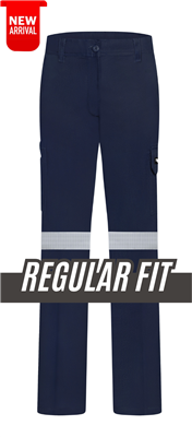 RIGGERS LADIES HEAVY WEIGHT 100% COTTON DRILL TROUSERS WITH PERFORATED REFLECTIVE AND CROTCH GUSSET
